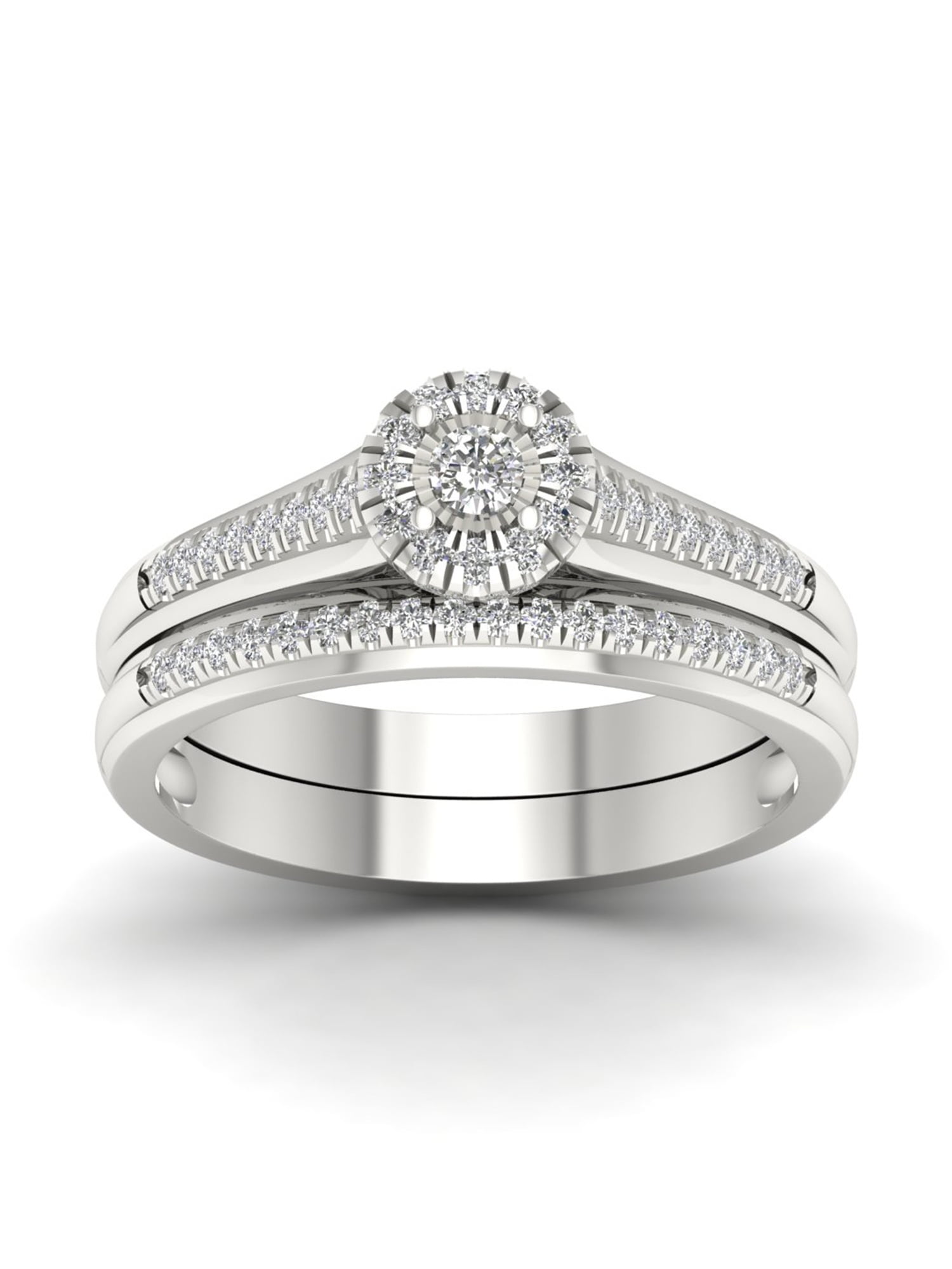 1/4 Ct TDW Diamond S925 Sterling Silver Bridal Ring