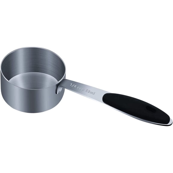 1/4 Cup(4 Tbsp | 59 ml |59 cc| 2 oz) Measuring Cup, Stainless Steel Measuring Cups, Single Metal Measuring Cup, Kitchen Gadgets for Cooking