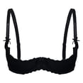 thumbnail image 1 of 1/4 Cup Bra Sports Bras Soft Bras Comfort Bra Open Cup Bra Cupless Bra Stretch Bras for Women,Black,70B, 1 of 3