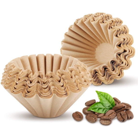 1-4 Cup Disposable Coffee Filters 100 Count Filter Replacement Natural Brown Unbleached Basket Style for Home Office Use Pour Over and Drip Coffee Maker