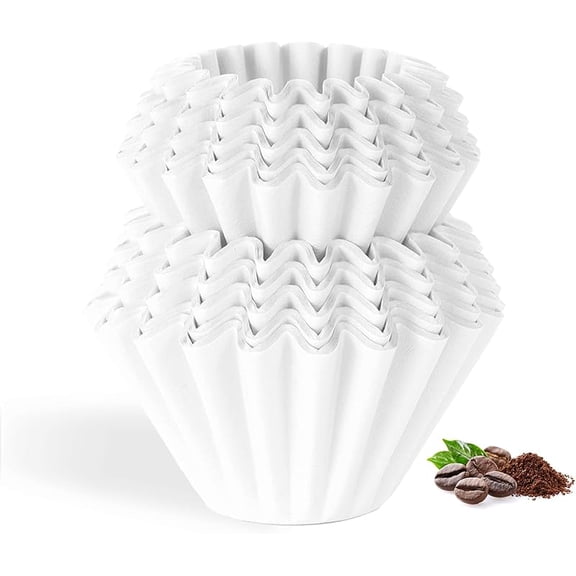 1-4 Cup Natural Basket Coffee Filter, 100 Count Unbleached Coffee Filters Paper for Single Serve Coffee Maker, Small Pour Over and Drip Pot, Mini Coffee Travel Brewer, White