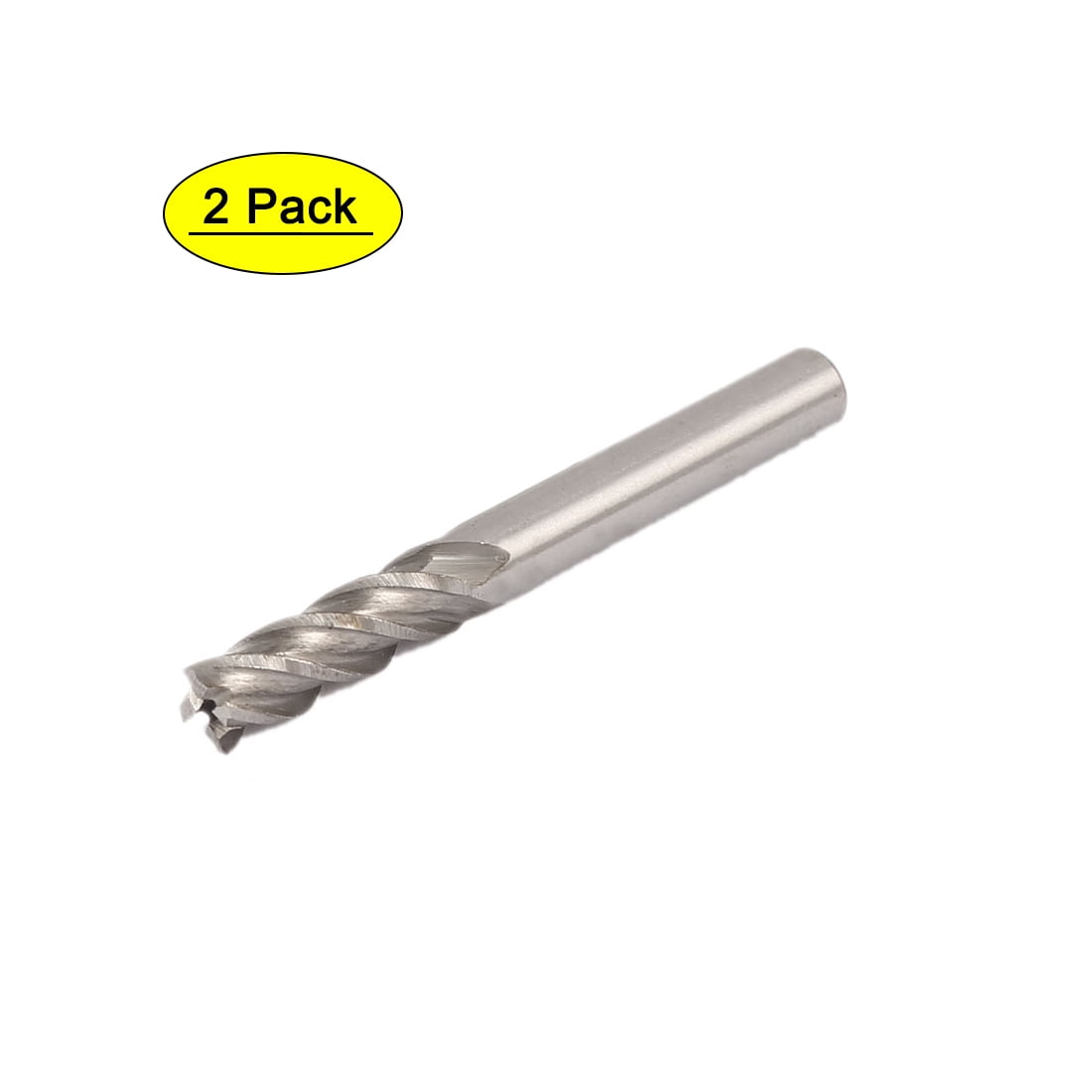 Uxcell 3-Pack 1/4" HSS-AL Spiral Drill Bit – Straight End Mill Cutter, 4 Flute, 1/4" Shank, For CNC & High-Speed Machining