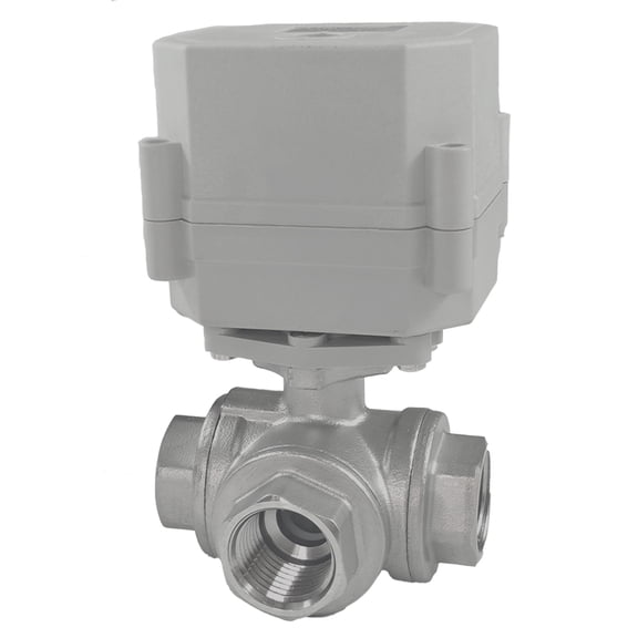 1/4" DN8 Five wires control Electric Ball Valve,AC/DC9-24V Stainless Steels 3-way Motorized Ball Valve