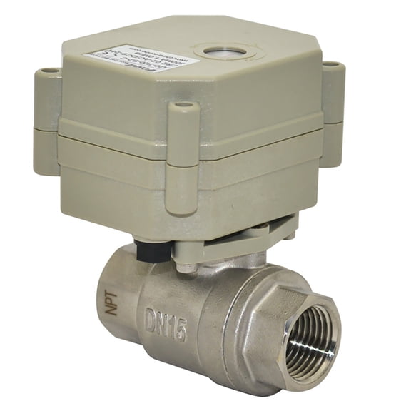 1/4" DN8 Two wires control Normally Open Electric Ball Valve,AC/DC9-24V Stainless Steels Motorized Ball Valve