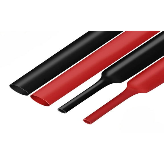 1/4" Dia 3:1 Heat Shrink Tube Adhesive Lined Wire Insulation (black+red)25FT