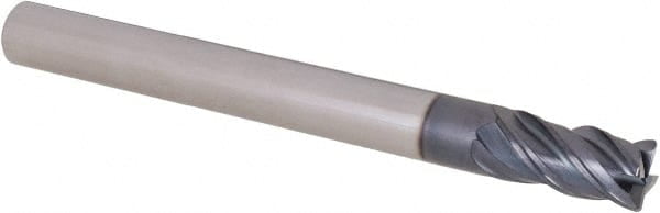 1/4" Diam 4 Flute Solid Carbide 0.015 to 0.020" Corner Radius End Mill