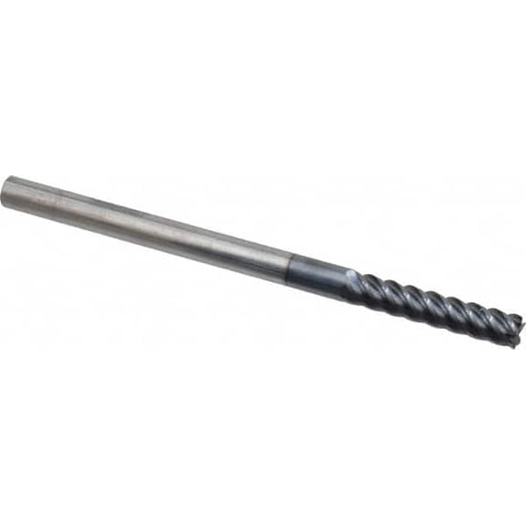 1/4" Diam 5 Flute Solid Carbide 0.015" Corner Radius End Mill