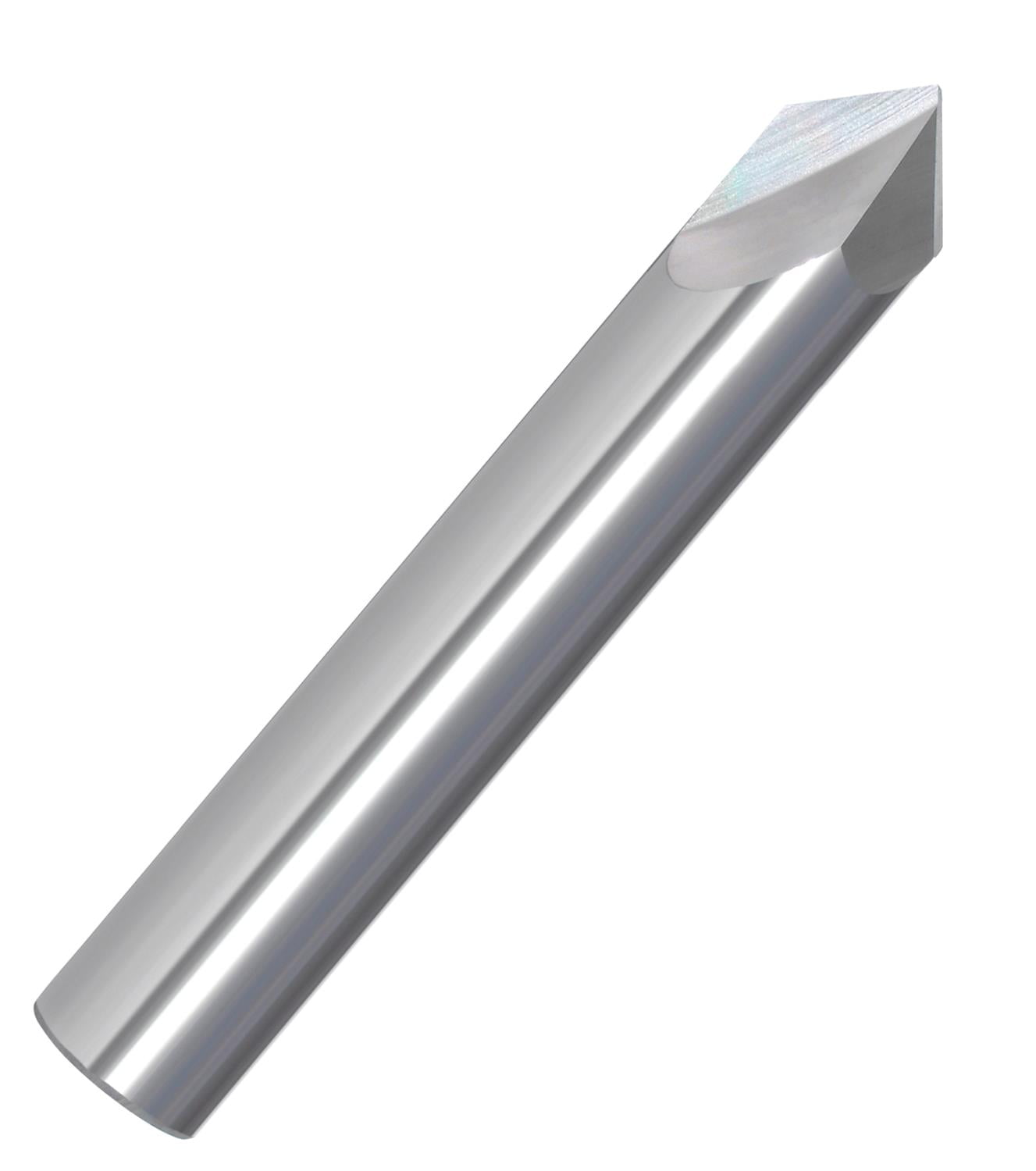 1/4" Diameter 2 Flute Single End Pointed Tip 82° Included Angle Solid Carbide Chamfer Mill , 1/4"SHANK, 2-1/2"OAL