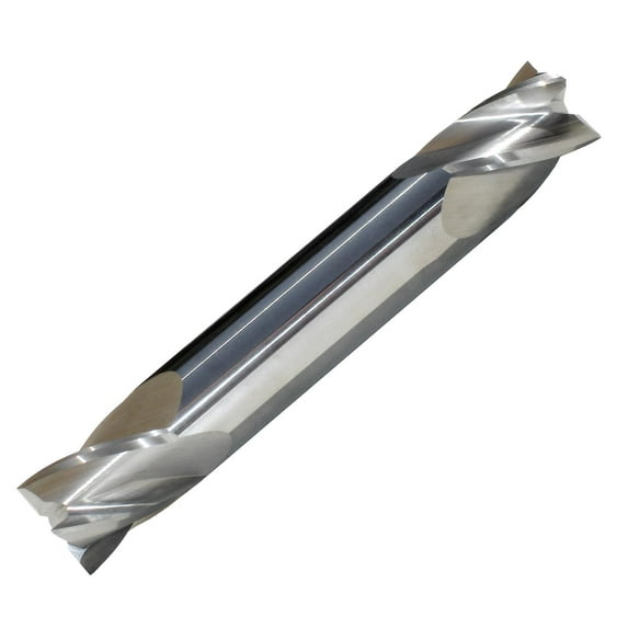 1/4" Diameter 4 Flute Double End Stub Carbide End Mill 30° Helix, Bright .500" Flute Length, 2-1/2"OAL