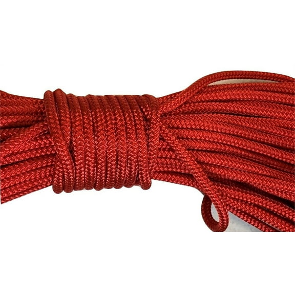 1/4" Double Braid Polyester, red, 150 ft