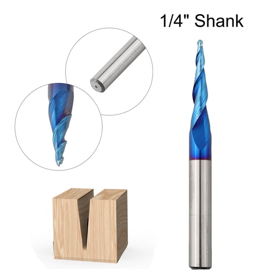 1/4 Double-Edged Ball Nose End Mill CNC Bits For Wood Cut 3D Carving Engraving