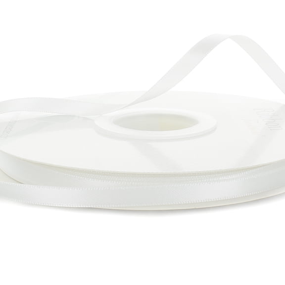 1/4" Double Faced Satin Ribbon 029 White 10 Yard
