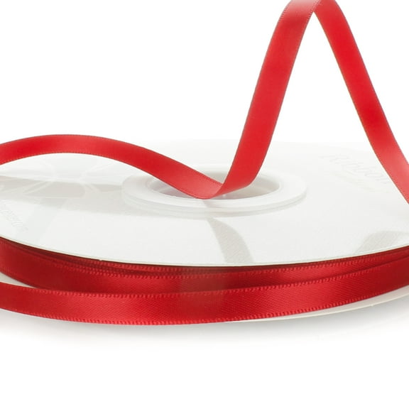 1/4" Double Faced Satin Ribbon 250 Red 10 Yard