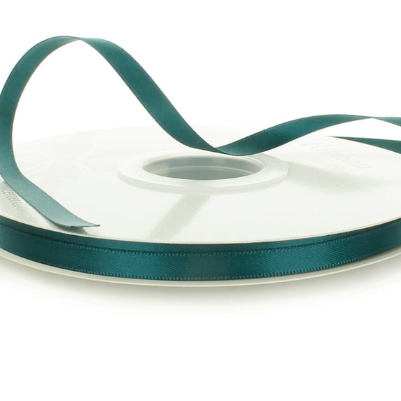 1/4" Double Faced Satin Ribbon 347 Teal 50 Yard