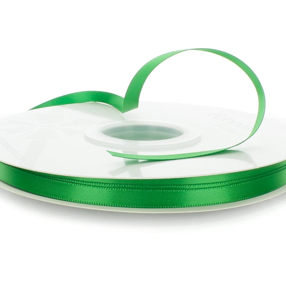 1/4" Double Faced Satin Ribbon 580 Emerald Green 10 Yard