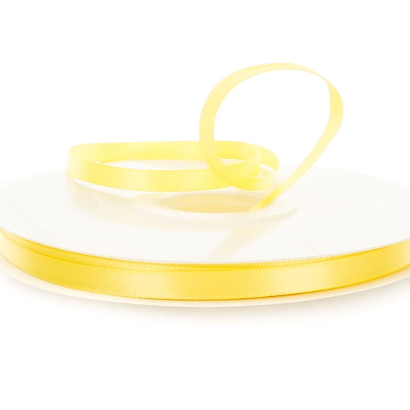 1/4" Double Faced Satin Ribbon 640 Lemon 10 Yard