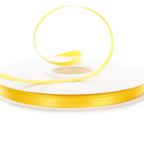 1/4" Double Faced Satin Ribbon 645 Yellow 50 Yard