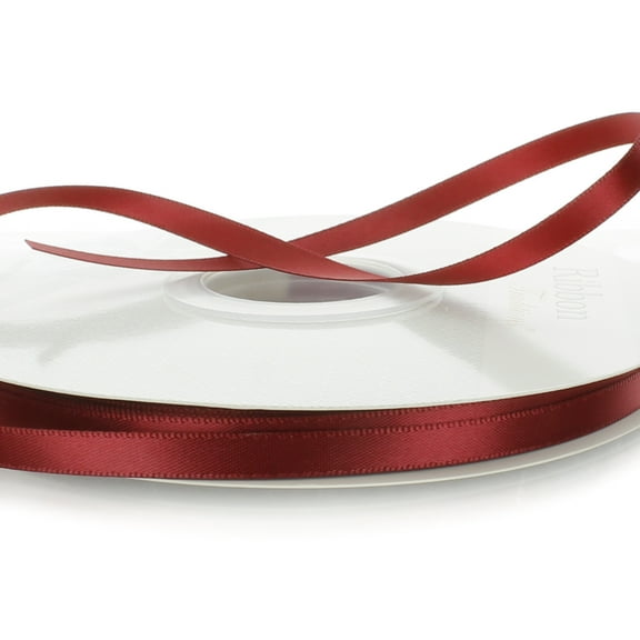 1/4" Double Faced Satin Ribbon 789 Maroon 10 Yard