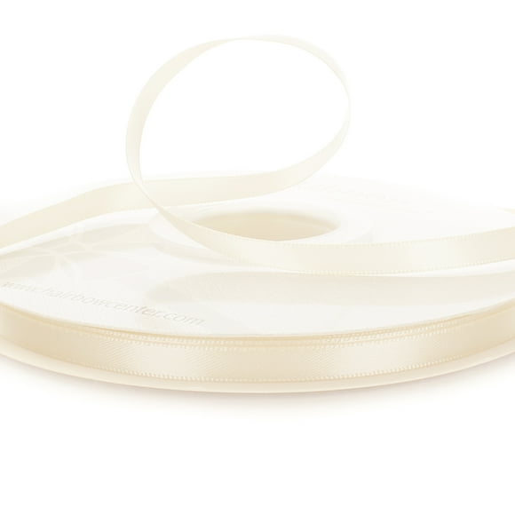 1/4" Double Faced Satin Ribbon 810 Ivory 50 Yard