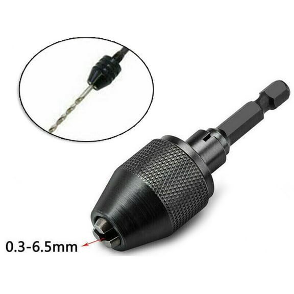 1/4\" Drill Chuck Adapter Bit Keyless Quick Change Quick Release Shank Universal Black Conversion High Quality