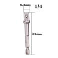 thumbnail image 1 of 1/4" Drill Socket Adapter for Impact Driver Hex Shank to Square Socket Extension, 1 of 5