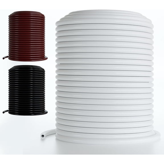 1/4 Drip Irrigation Tubing, 100 Feet, Flexible PVC Plastic Hose for Gardening, Misting, Hydroponics and DIY Lacape Garden Projects, Blank Distribution (100ft, White)