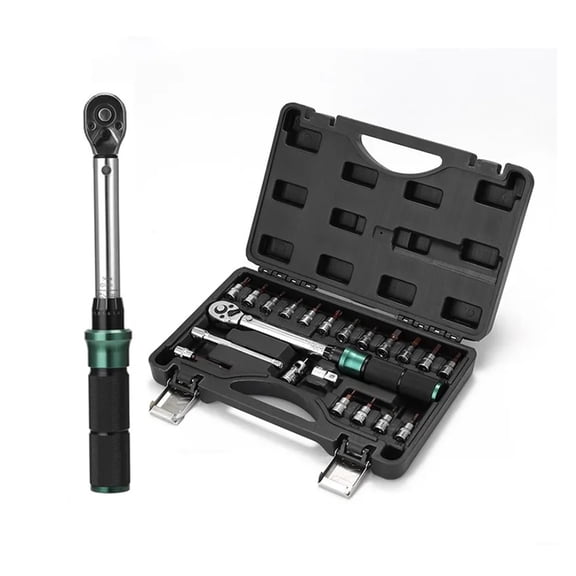 1/4''Drive 2-24N.m Precise Double Scale Torque Wrench Set MTB Bike Socket Spanner Repair Toolbox Kit