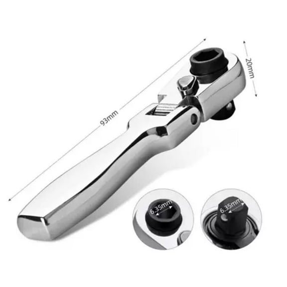 1/4\\\" Drive Ratchet Handle Socket Wrench 72 Tooth for Stubby 115mm