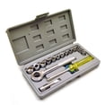 thumbnail image 1 of 1/4" Drive Shallow Socket Set with Ratchet 17pc Metric 4mm to 13mm TE397, 1 of 1