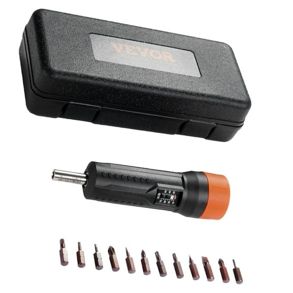 1/4" Drive Torque Screwdriver Wrench Set | 10-70 in-lbs Torque Adjustment Range | 1 in-lb Increment Torque Screwdriver | Driver Bits Set with View Window, 12 Bits & Case, Magnetic Function