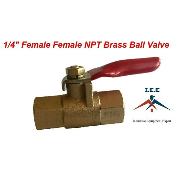 1/4" Female NPT Mini Brass Ball Valve, Lever Handle Full Port Threaded