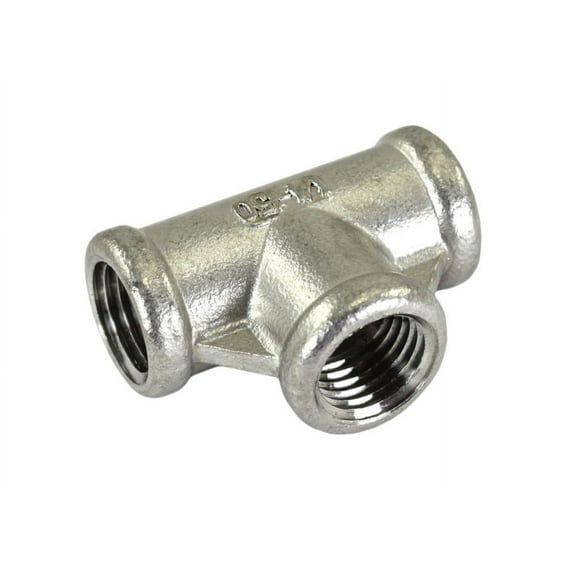 1/4" Female Ports Stainless Steel Fittings Tee, 2 Pack