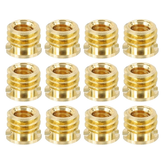 1/4" Female to 3/8" Male Convert Screw Adapter, Tripod Thread Adapter Mount, Gold 12 Pcs