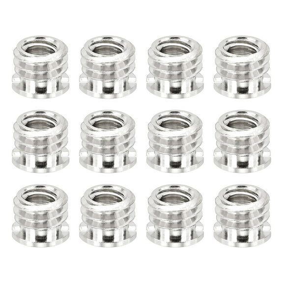 1/4" Female to 3/8" Male Convert Screw Adapter, Tripod Thread Adapter Mount, Silver 12 Pcs