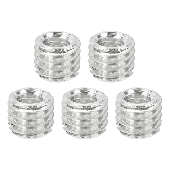 1/4" Female to 3/8" Male Convert Screw Adapter, Tripod Thread Adapter Mounting, Silver 5 Pcs