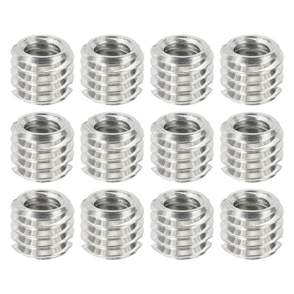 1/4" Female to 3/8" Male Convert Screw Adapters, Tripod Thread Adapter Mount, Silver 12 Pcs