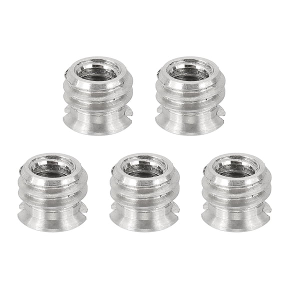 1/4" Female to 3/8" Male Convert Screw Adapters, Tripod Thread Adapter Mount, Silver 5 Pcs