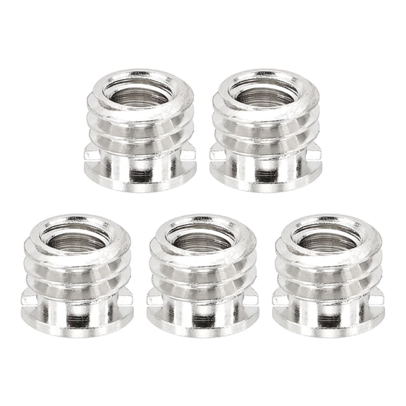 1/4" Female to 3/8" Male Convert Screws Adapter, Tripod Thread Adapter Mount, Silver 5 Pcs