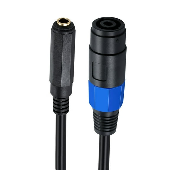 1/4" Female to Speakon Female Connector Cable Audio Patch SpeakON Jack Plug to 6.35mm TS Speaker Interconnect Wire
