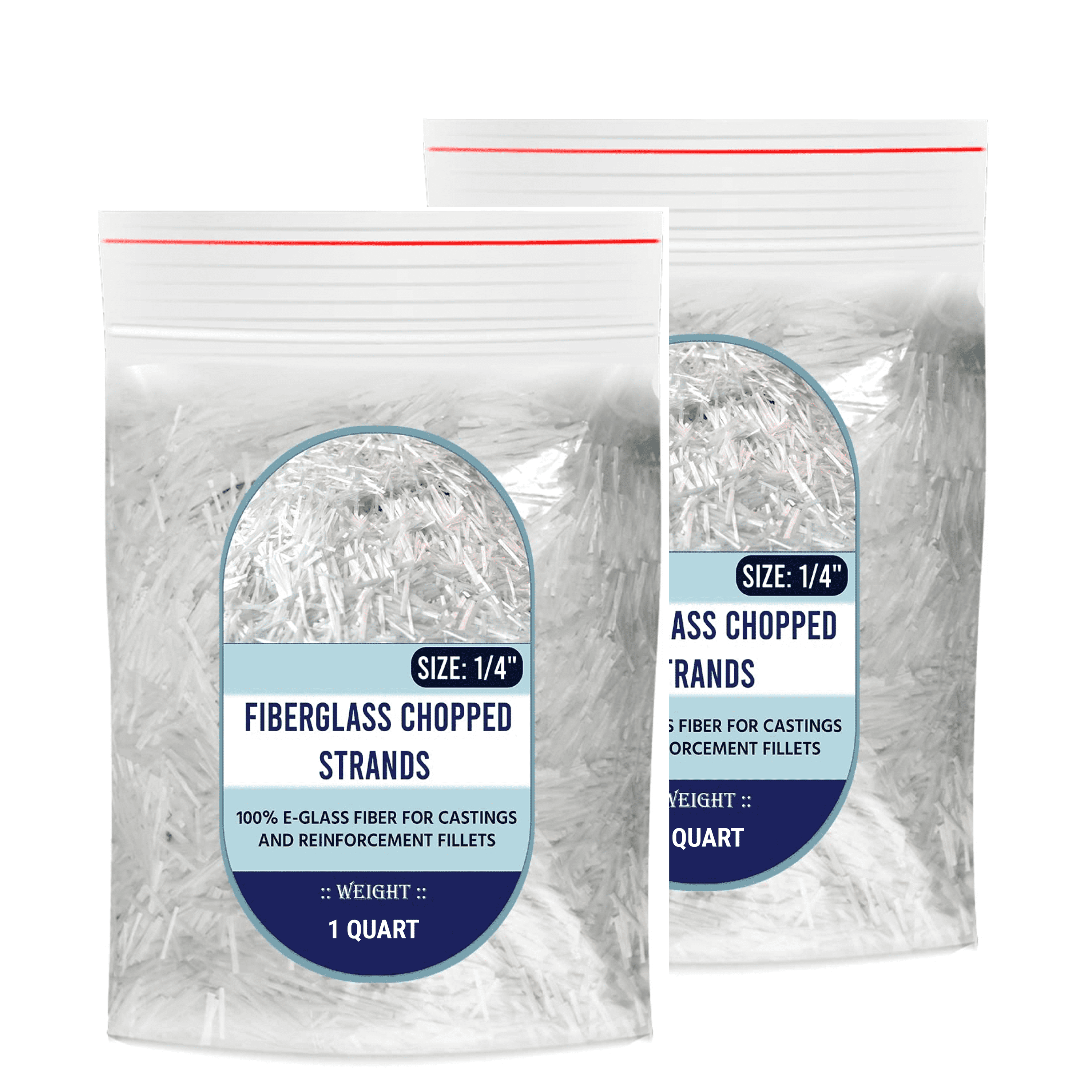 1/4" Fiberglass Chopped Strands 2 quarts (2 Packs of 1 Quart) , Resin Filler Material