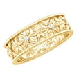 thumbnail image 1 of Rosec Jewels Floral Inspired Diamond Band Ring for Women, Cut Out Flower Band Ring, 10K Yellow Gold, US 8.00, 1 of 7