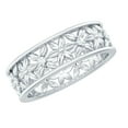 thumbnail image 1 of Rosec Jewels Floral Inspired Diamond Band Ring for Women, Cut Out Flower Band Ring, 18K White Gold, US 5.50, 1 of 7