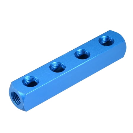 1/4" G Thread Pneumatic 4 Way Air Hose Inline Manifold Block Splitter