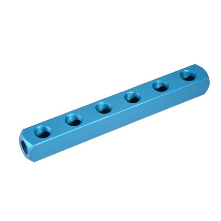 1/4" G Thread Pneumatic 6 Way Air Hose Inline Manifold Block Splitter