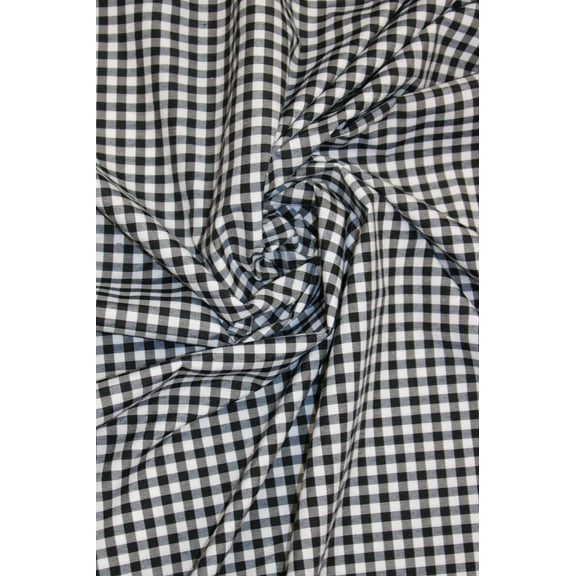 1/4" Gingham Check Broadcloth, 60" Wide, Sells by the Yard from Sal Tex Fabrics, Black
