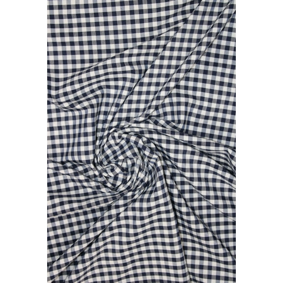 1/4" Gingham Check Broadcloth, 60" Wide, Sells by the Yard from Sal Tex Fabrics, Navy Blue