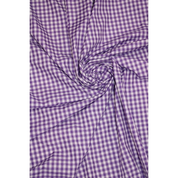 1/4" Gingham Check Broadcloth, 60" Wide, Sells by the Yard from Sal Tex Fabrics, Purple