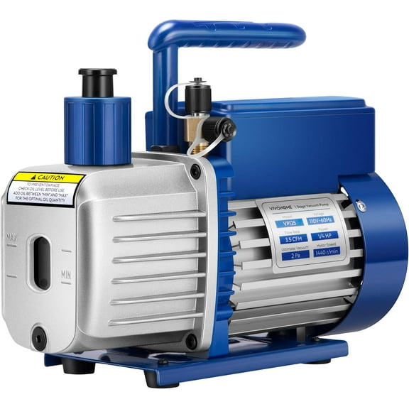1/4 HP 3.5 CFM 1 Sta A2L HVAC Vacuum Pump, Sparkless Motor for R32 R1234yf R454B R134a R22 R410a Systems, Auto AC Pump Air Conditioner Refriration Maintenance with Oil Bottle