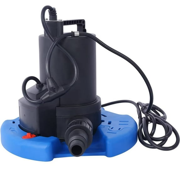 1/4 HP Automatic Swimming Pool Cover Pump 120 V Submersible with 3/4 Check Valve Adapter1850 GPH Water Removal for Pool Hot Tubs Rooftops Water Beds