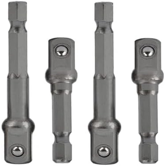 1/4 Hex to 3/8 Socket Adapter,1/4" Hex to 3/8" Square Socket Bit Adapter,Power Tool Part Adapter Suitable for Drill Driver Socket Driver Electric and Pneumatic Drill (4 Pieces)